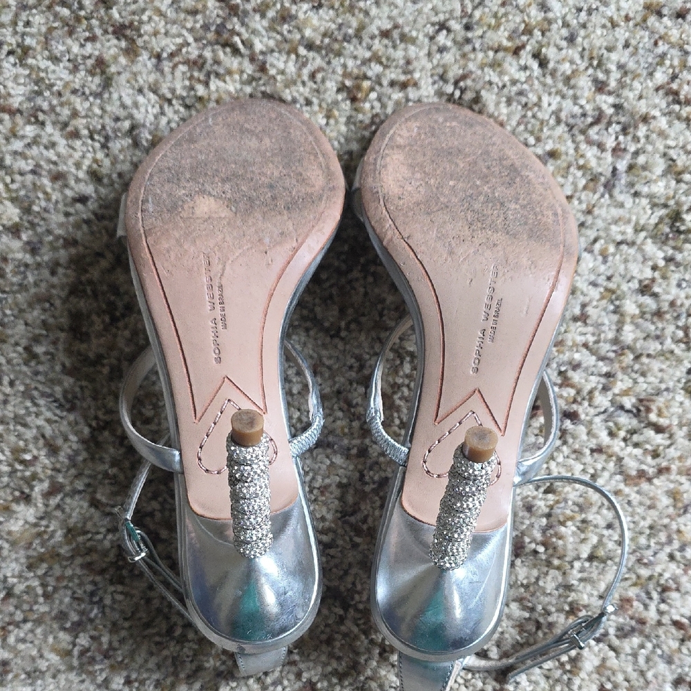 Sophia Webster Silver Sandals with Strappy Design - Picture 10 of 13